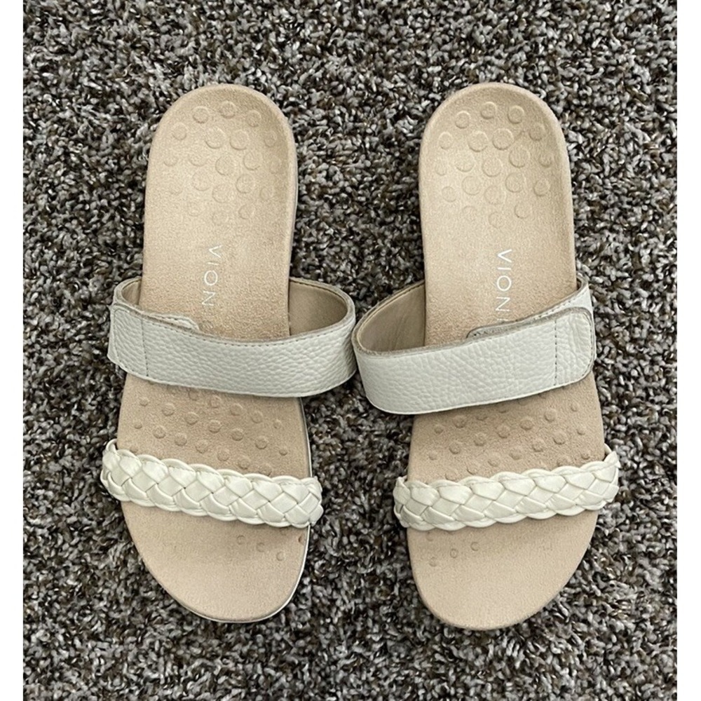 Vionic Jeanne Women's‎ Slide Arch-supportive Sandals Cream Size 10 Outdoorsy
